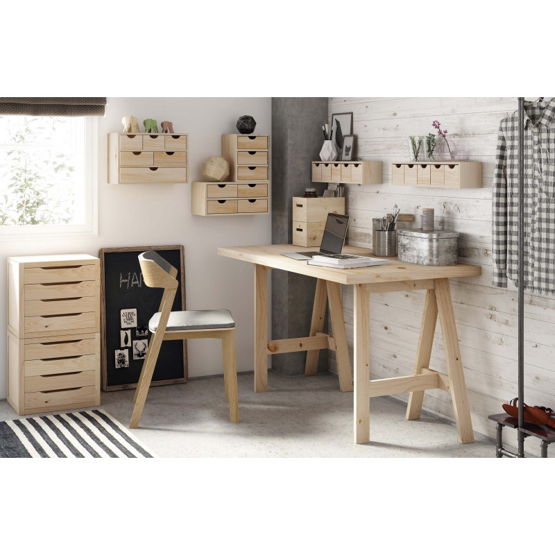 Ökologischer Glam-Glam-Kiefer aus Holz für kleine Schreibtisch