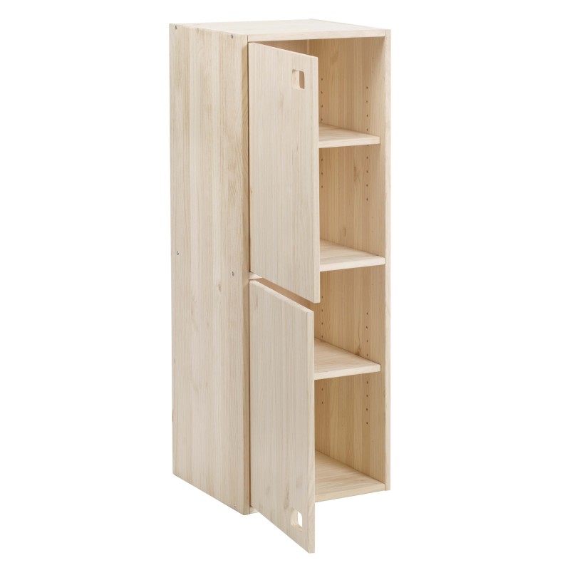Vertikaler 2-türiger Kiefernholzschrank