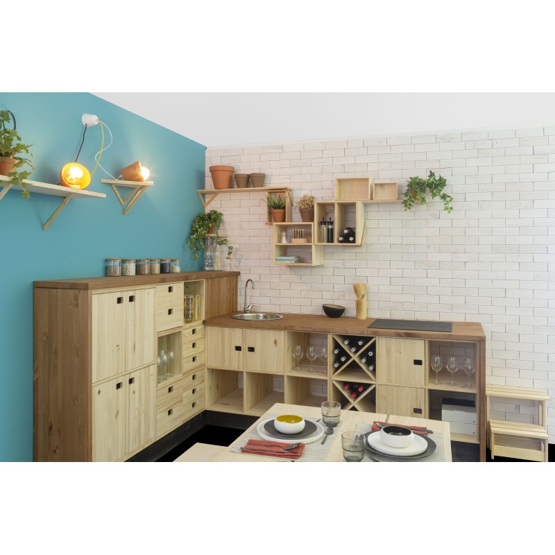 Accessoire Aspa Kiefernholz für modulare Regale