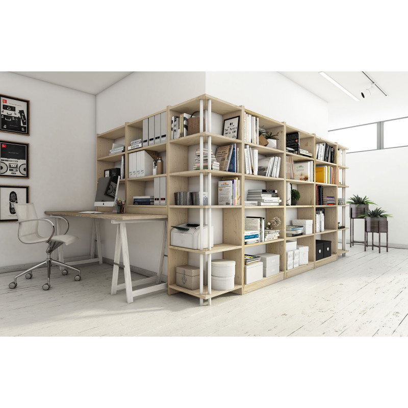 4 Regal-Kiefernholz-Gala-Regal und breite 50