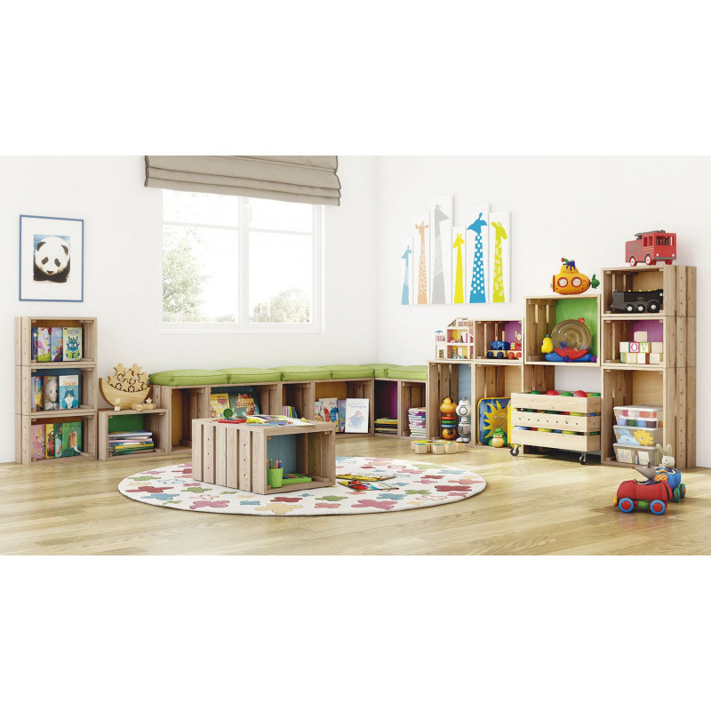 Mittlere Homebox-Kiefer holzgemacht und stapelbar