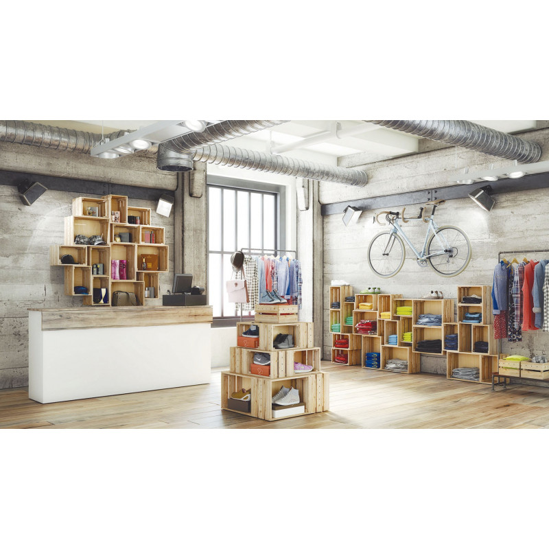 Mittlere Homebox-Kiefer holzgemacht und stapelbar