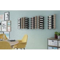 Kiefernholzwandflasche Rack für 6 Flaschen
