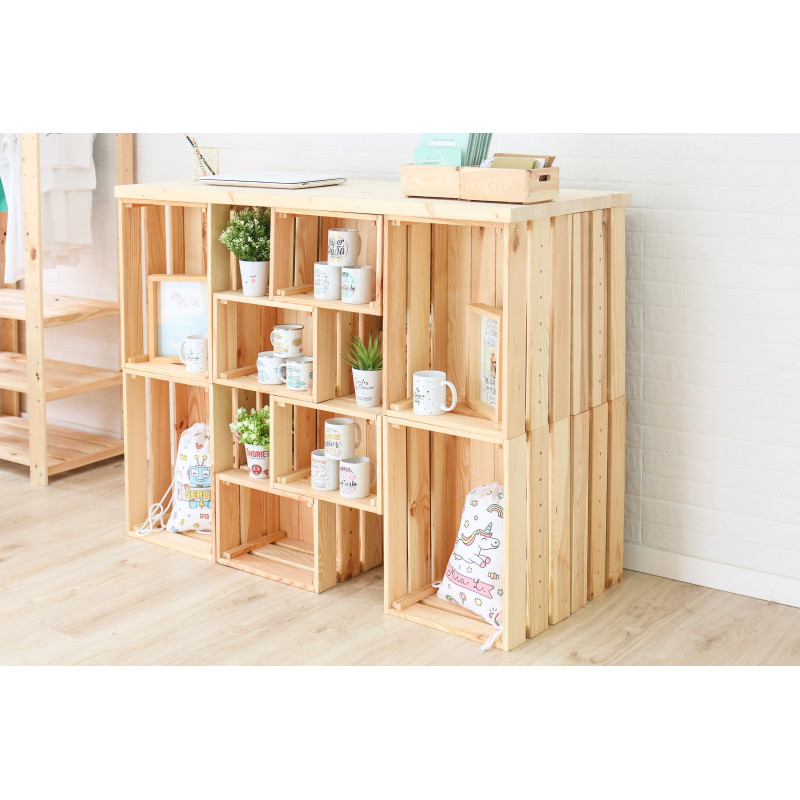Mittlere Homebox-Kiefer holzgemacht und stapelbar