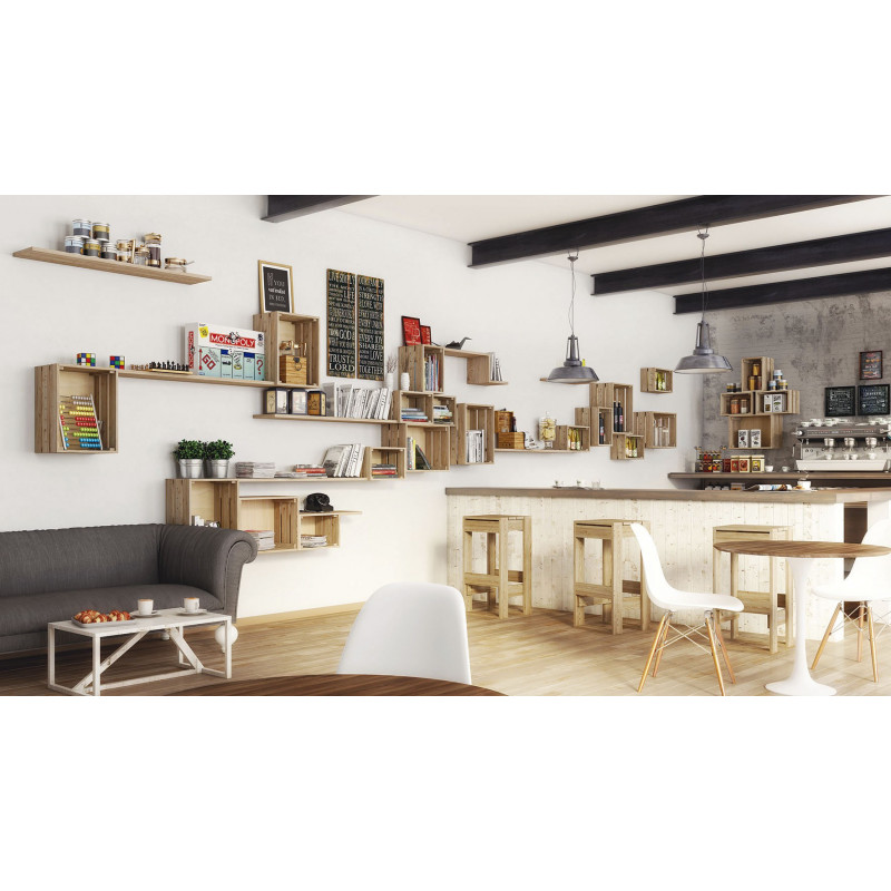 Mittlere Homebox-Kiefer holzgemacht und stapelbar