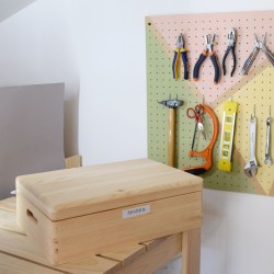 Kiefernholzkiste mit Abdeckung 14x40x30cm
