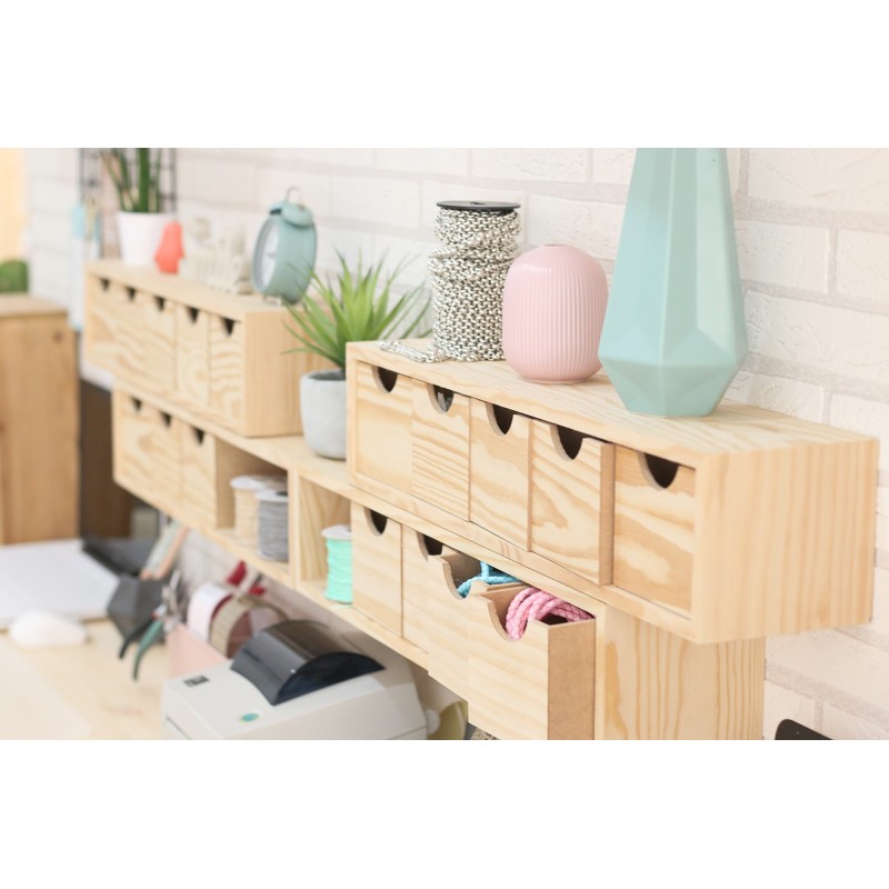 MINI Holzkastenhaus mit fünf Schubladen