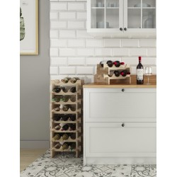 Stapelbare Flaschenkiefernholz-Merlot für 6 Flaschen