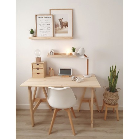 Ökologischer Glam-Glam-Kiefer aus Holz für kleine Schreibtisch