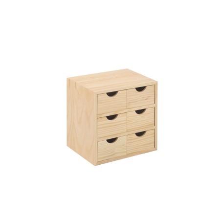 Mini Holzkastenhaus mit sechs Schubladen