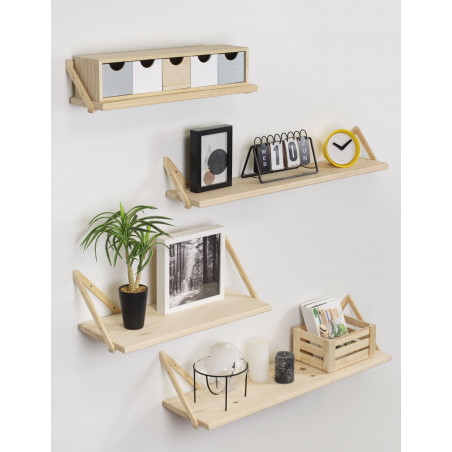 Kiefernholz-Regal 60x17 cm
