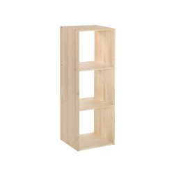 Dynamisches modulares Regal mit 3 Kiefernholzwürfeln