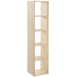 Dynamisches modulares Regal mit 5 Kiefernholzwürfeln