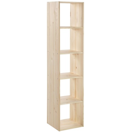 Dynamisches modulares Regal mit 5 Kiefernholzwürfeln