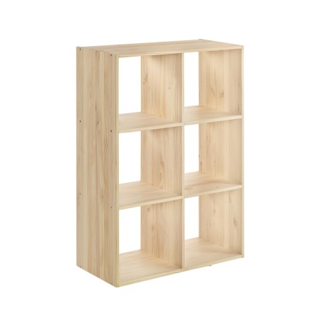 Dynamisches modulares Regal mit 3x2 Kiefer-Holzwürfeln