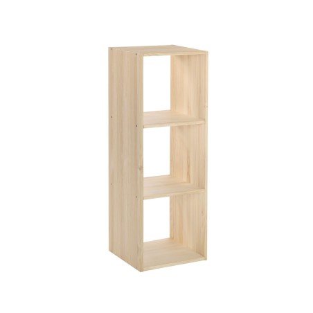Dynamisches modulares Regal mit 3 Kiefernholzwürfeln